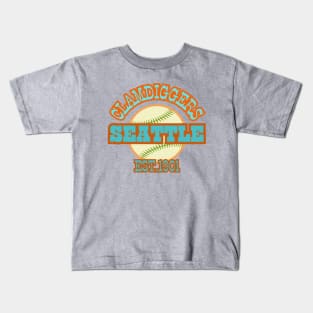 Clamdiggers Baseball Established 1901 Vintage Teams Retro Revival Logos Style Kids T-Shirt